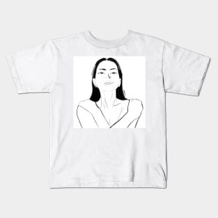 the romanian muse woman in sketch board Kids T-Shirt